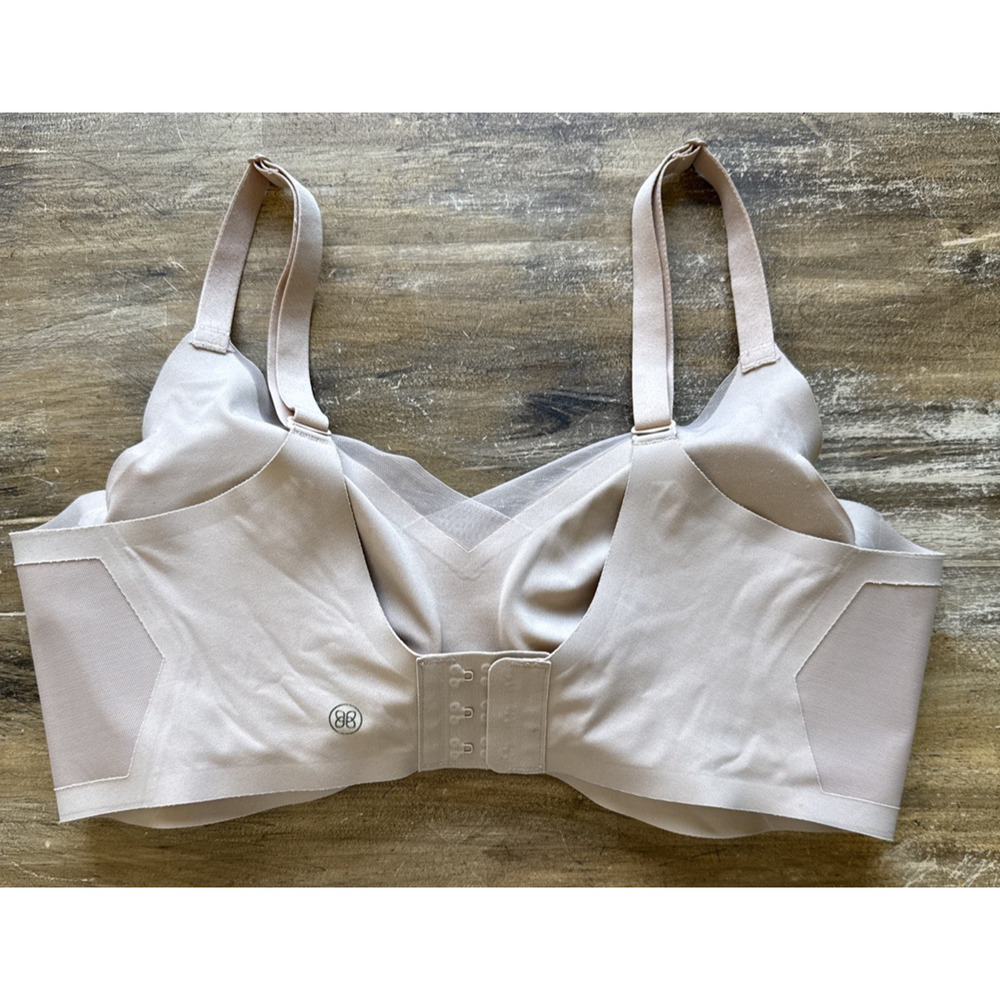 Honeylove Crossover V Neck Bra L Nude Sand Beige Wireless Padded Support EUC - Picture 3 of 5